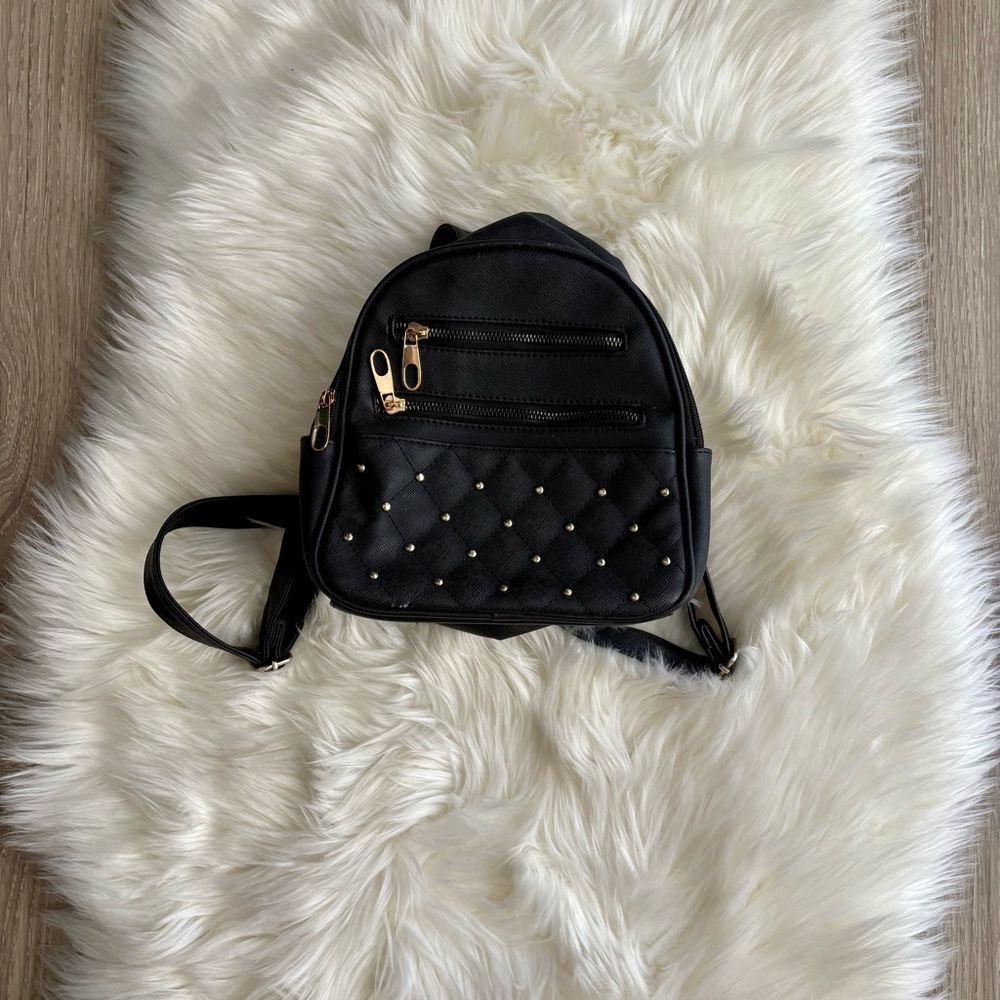 Black Quilted Backpack